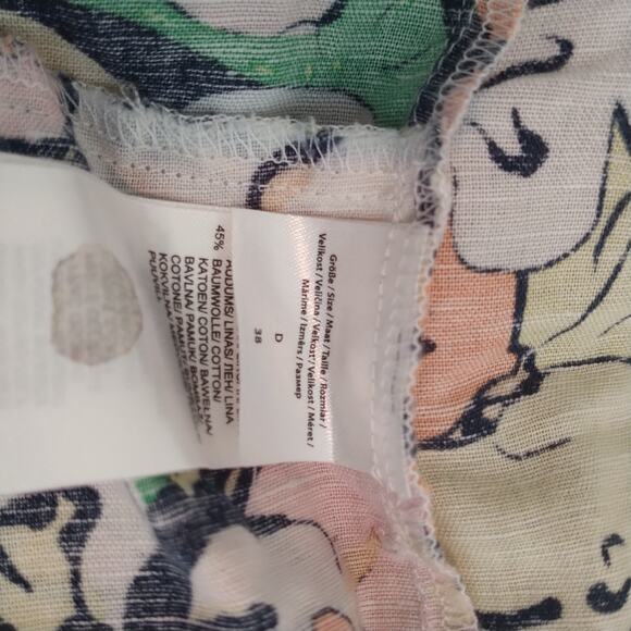 Jake's Floral Dress Linen Cotton Pockets Sleeveless - Picture 9 of 10